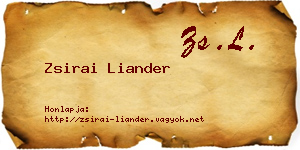 Zsirai Liander névjegykártya